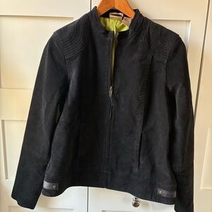 Black  Washable Suede Jacket Size Large